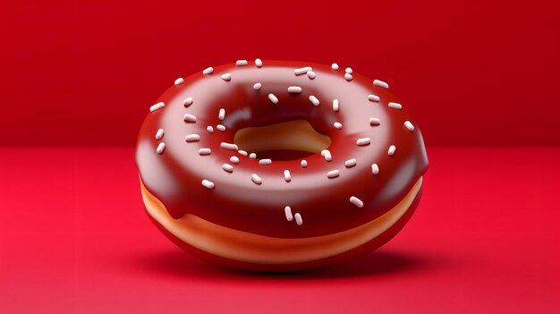 Donut doce 3d ícone de renderização realista Donuts de bolo