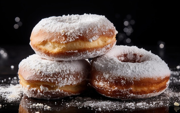 Donut doce com açúcar gelado