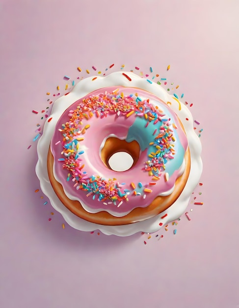 Donut em estilo pop vibrante