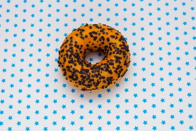 Foto donut em fundo em close-up