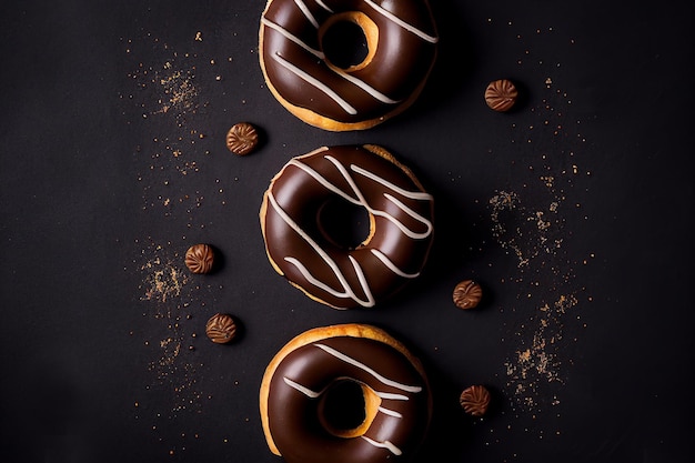 Donut con helado de chocolate