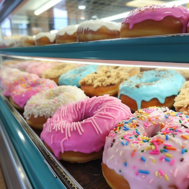 Foto donut-himmels köstliche leckereien auf der ausstellung donut-foto