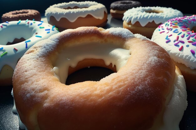 Foto donut köstliches gourmet-essen snack tapete hintergrund illustration lieblingsessen