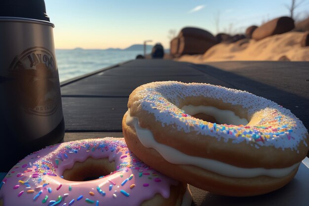 Donut köstliches Gourmet-Essen Snack Tapete Hintergrund Illustration Lieblingsessen