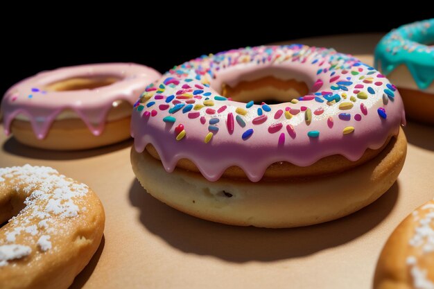 Donut köstliches Gourmet-Essen Snack Tapete Hintergrund Illustration Lieblingsessen