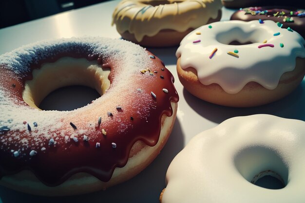 Donut köstliches Gourmet-Essen Snack Tapete Hintergrund Illustration Lieblingsessen