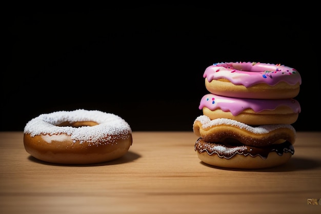 Donut köstliches Gourmet-Essen Snack Tapete Hintergrund Illustration Lieblingsessen