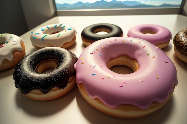 Donut leckeres leckeres Essen Snack Tapete Hintergrund Illustration Lieblingsessen