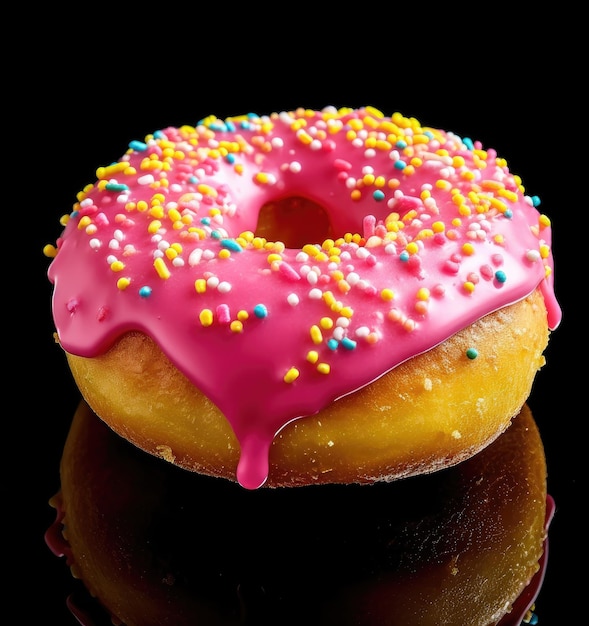 Donut mit Streuseln isoliert, erstellt mit generativer KI-Technologie