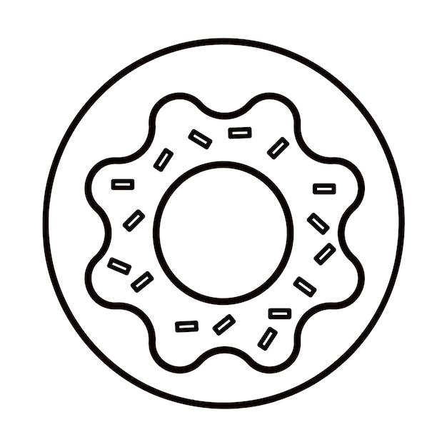 Donut png línea de comida ilustración de arte fondo transparente