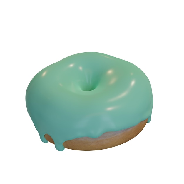 Donut realista con glaseado de colores.