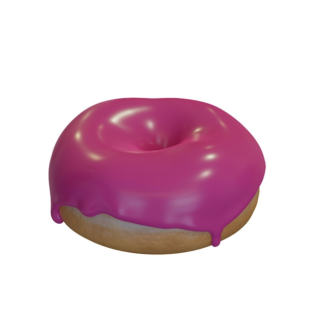 Donut realista con glaseado de colores.