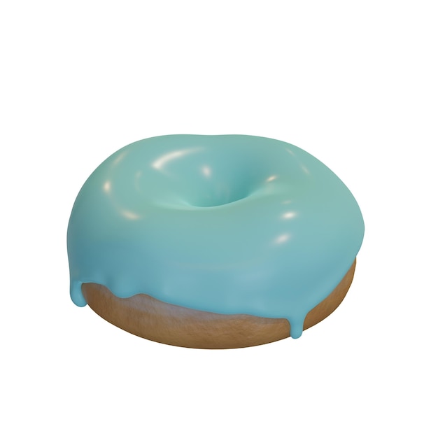 Donut realista con glaseado de colores.