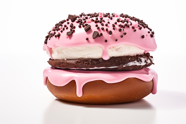 Donut Sanduíche de Sorvete Oreo com Cobertura