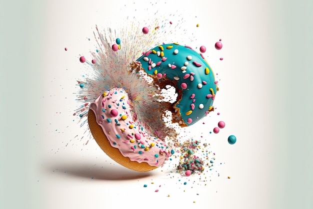 Donut sobre fondo blanco Hecho por AIInteligencia artificial