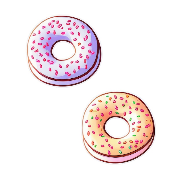 Donut-Sticker-Isolat Generative KI
