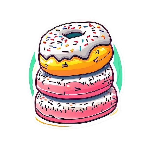 Donut-Sticker-Isolat Generative KI