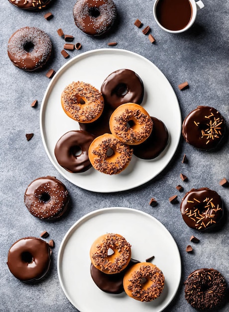 donuts con chocolate y nueces