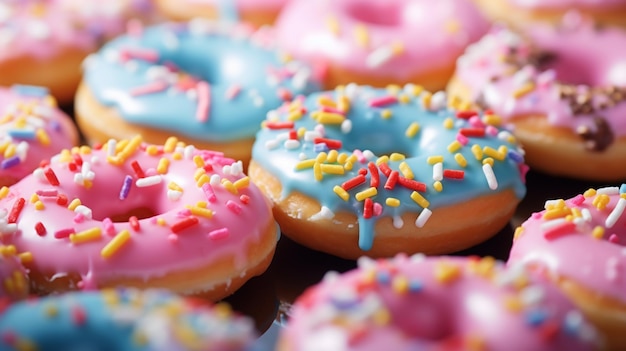 donuts com cobertura colorida