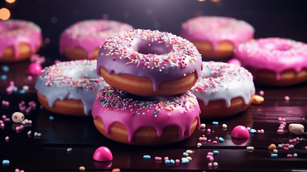 donuts com cobertura colorida