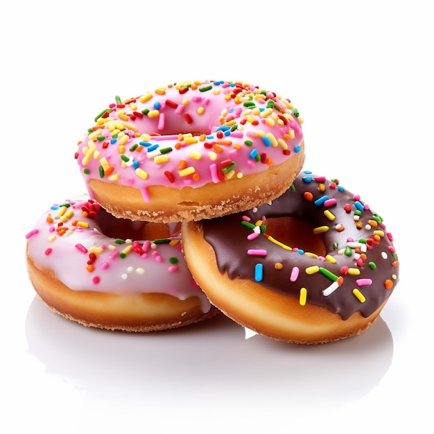 Donuts com fundo branco de alta qualidade ultra hd