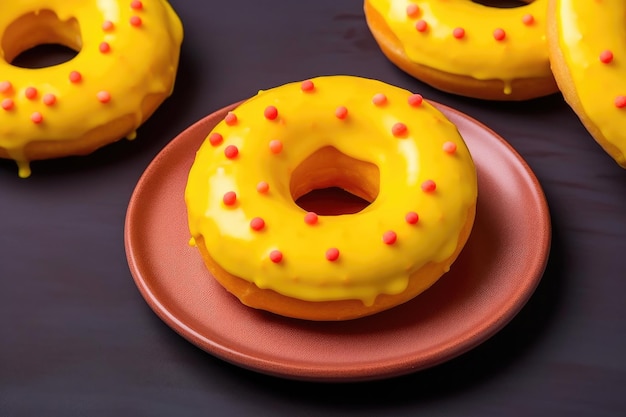 Donuts con crema de limón y relleno de vidrio