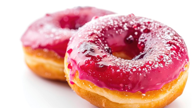 Donuts de gelatina recém-cozidos isolados em fundo branco