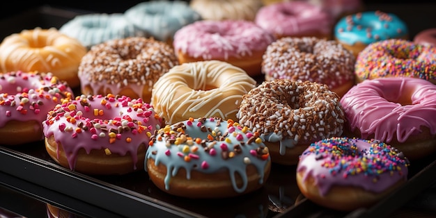 Donuts deliciosos com bagas de caramelo IA generativa