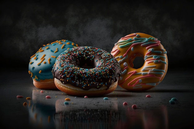 Donuts em esmalte Generative AI