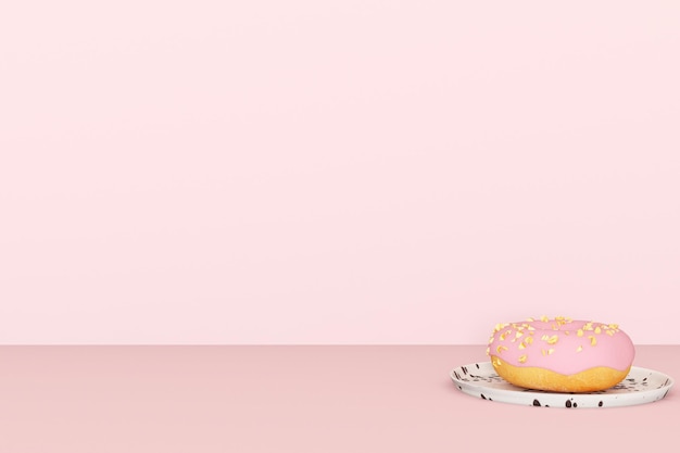 Foto donuts em fundo rosa