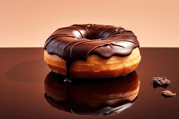 Donuts en forma de anillo cubiertos con glaseado, chispas y chocolate generados con ai