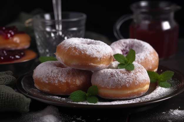 Donuts-Gelee-Dessert Generieren Sie Ai