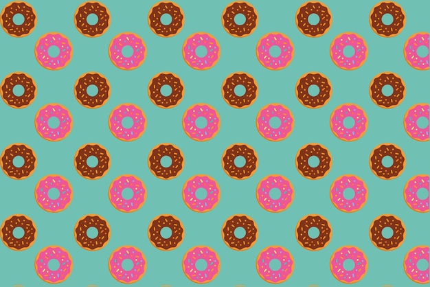 Donuts isoliert auf grünem Hintergrund, Donut-Sammlung, süße Donuts, Puderzucker-Donuts.