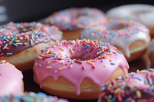 Donuts mit Glasur aus der Nähe