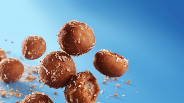 Donuts voadores deliciosos com sprinkel