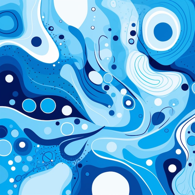 Doodle criativo fundo abstrato azul de alta qualidade