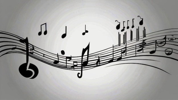 Doodle de música vetorial em ilustração vetorial colorful