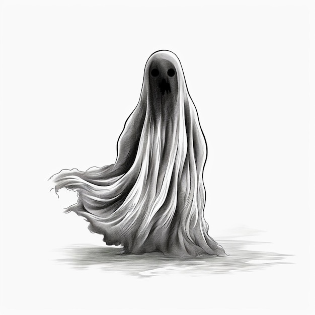 Foto doodle fantasma de halloween