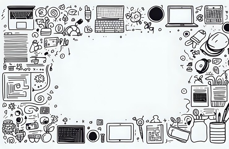Foto doodle fondo abstracto creativo dibujo a mano dibujos divertidos hechos a mano