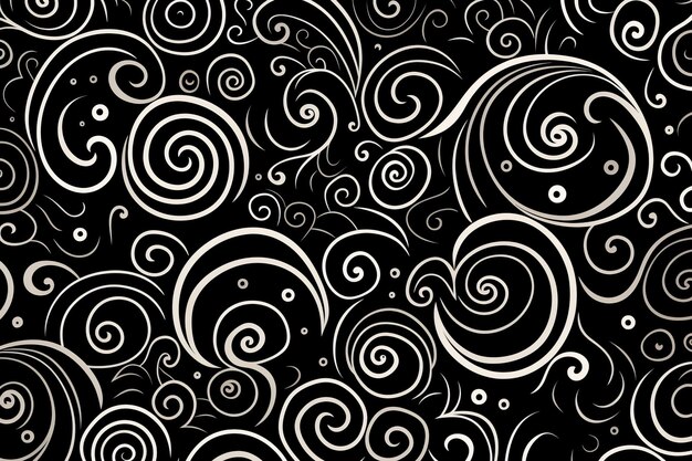 Foto doodle mandala intrincado patrón de espiral negra vector de diseño