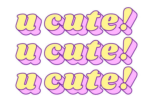 Doodle U Cute Wort-Design-Element