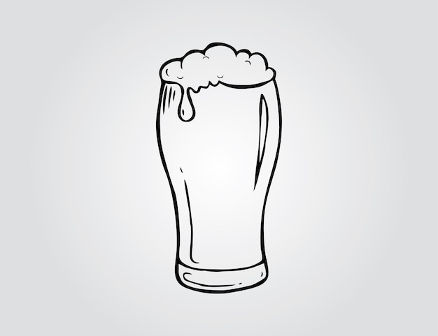 Doodle von Glasbier-Vektor-Illustration