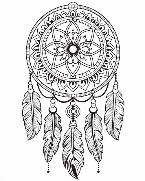 Doodle-Zeichnung in Schwarz-Weiß