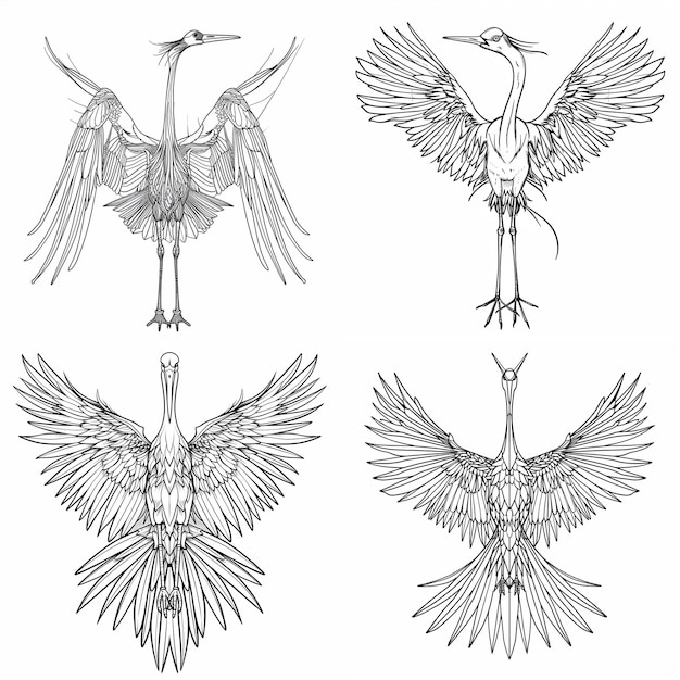 Doodles Grafiken Flügel Aquila posieren Vögel