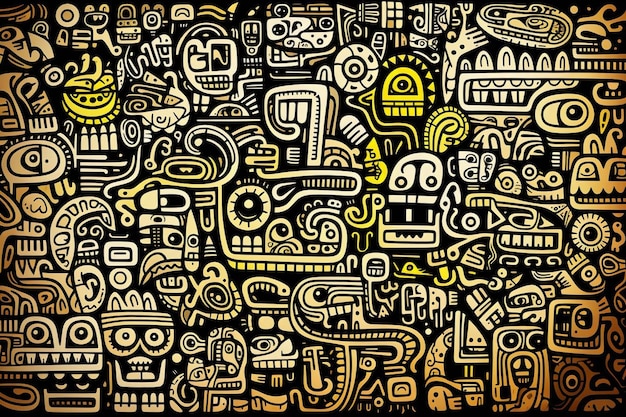 Los doodles tradicionales mexicanos dibujando imágenes