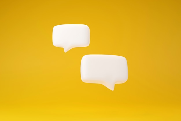 Doppelte Textbox-Gesprächsrede auf gelbem Hintergrund