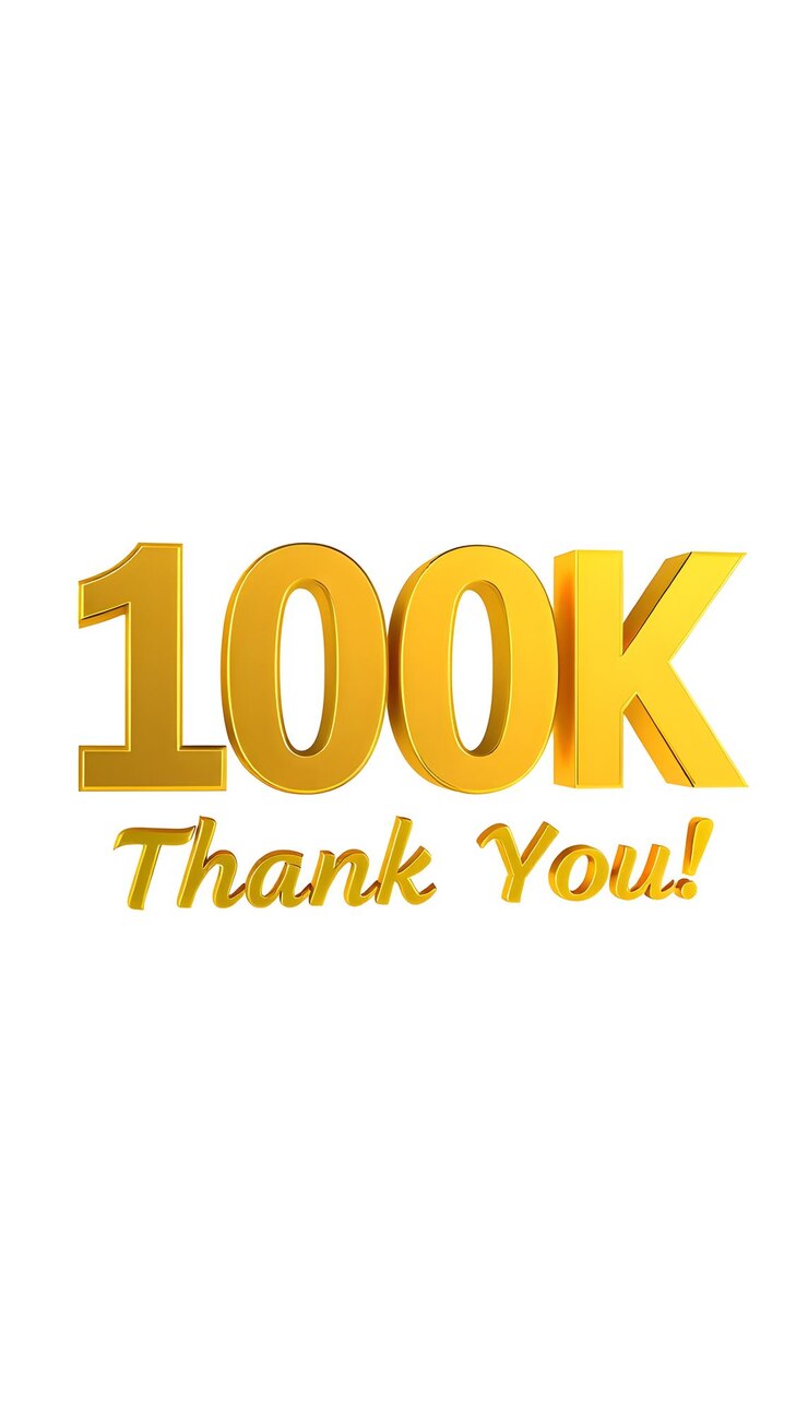 Foto dorado 100k o 100000 gracias usuario de la web gracias celebrar de suscriptores o seguidores y