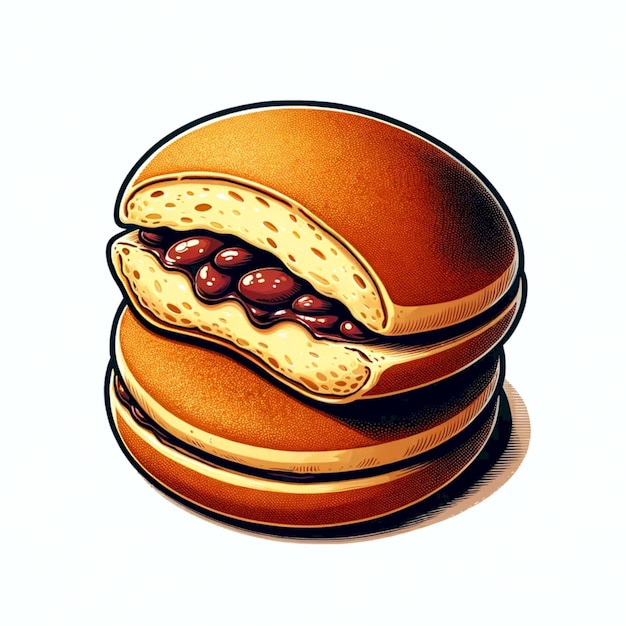 Dorayaki typisch japanisches Lebensmitteldesign Illustration weißer Hintergrund