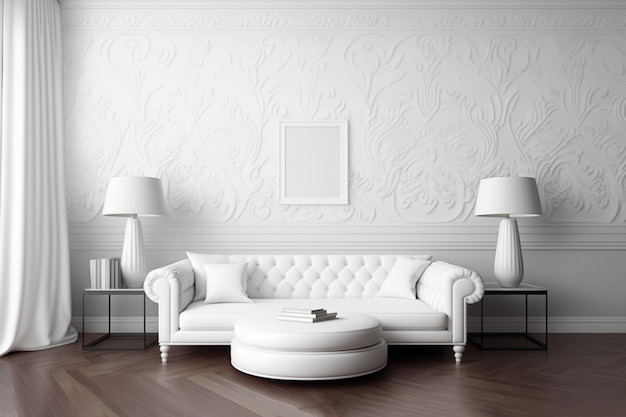Un dormitorio acogedor con decoración Pantone blanca y muebles cómodos