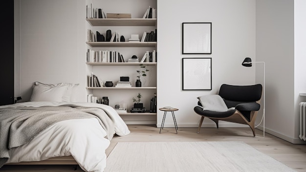 Foto dormitorio decoración hogar diseño de interiores estilo escandinavo moderno